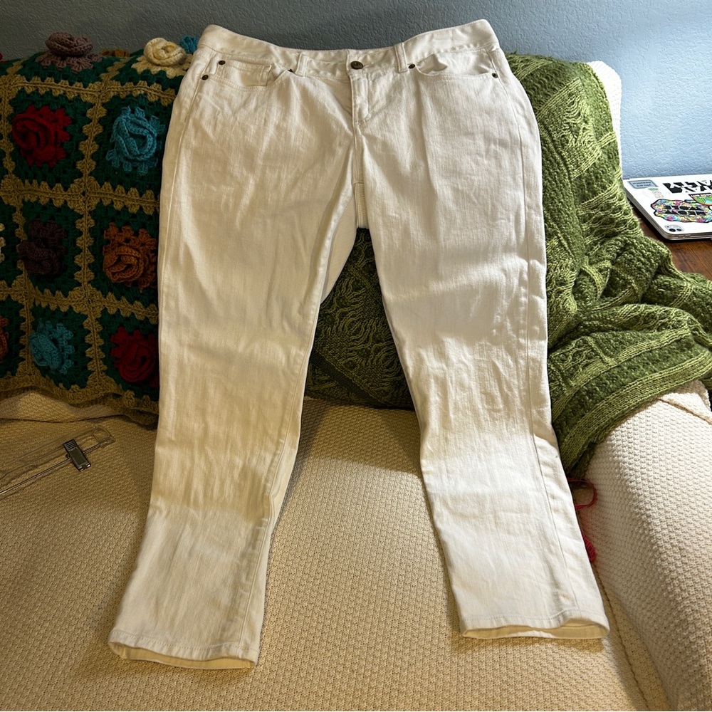 Lilly Pulitzer White Palm Beach Slim Cropped Jean Women's Size 10